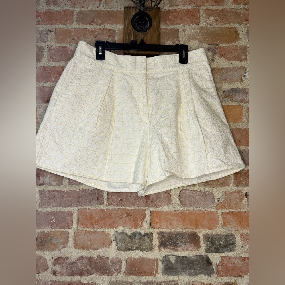 Anthropologie - RYEGRASS White and Cream - High Waisted Shorts, Sz 12